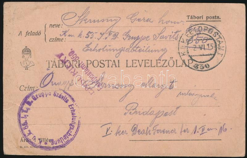 Lot 3427 - Hungary philately and postal history hungary - austro-hungarian fieldpost w.w.i. - Darabanth Co Ltd Stamps, Coins and Postcards Mail Auction #283 Lot 3427 - Hungary philately and postal history hungary - austro-hungarian fieldpost w.w.i. - Darabanth Co Ltd Stamps, Coins and Postcards Mail Auction #283