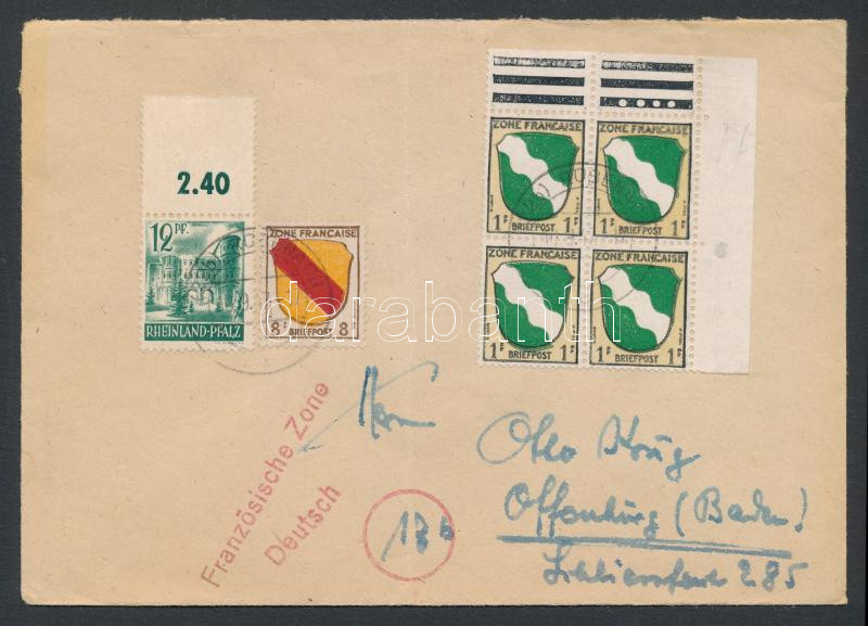Lot 7708 - germany - french zone Single covers from all over the world - Germany - French zone - Darabanth Co Ltd Major Auction of stamps, postcards and other collectibles #26 Lot 7708 - germany - french zone Single covers from all over the world - Germany - French zone - Darabanth Co Ltd Major Auction of stamps, postcards and other collectibles #26