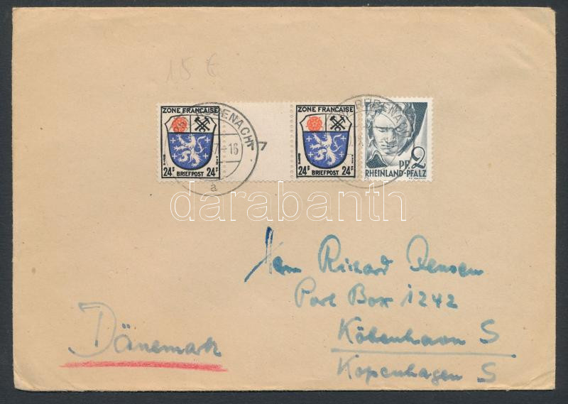 Lot 7710 - germany - french zone Single covers from all over the world - Germany - French zone - Darabanth Co Ltd Major Auction of stamps, postcards and other collectibles #26 Lot 7710 - germany - french zone Single covers from all over the world - Germany - French zone - Darabanth Co Ltd Major Auction of stamps, postcards and other collectibles #26