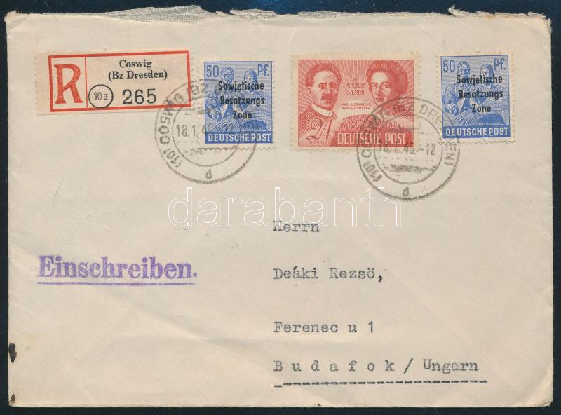 Lot 7694 - germany - soviet zone Single covers from all over the world - Germany - Soviet zone - Darabanth Co Ltd Major Auction of stamps, postcards and other collectibles #26 Lot 7694 - germany - soviet zone Single covers from all over the world - Germany - Soviet zone - Darabanth Co Ltd Major Auction of stamps, postcards and other collectibles #26