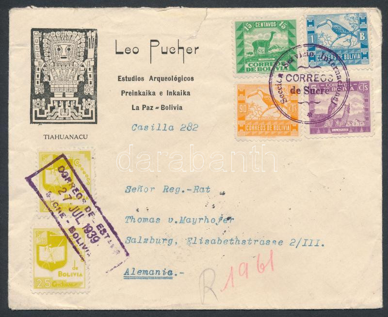 Lot 7166 - bolivia Single covers from all over the world - Bolivia -  Darabanth Co Ltd Major Auction of stamps, postcards and other collectibles #26 