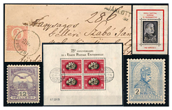 523. Auktion: Philatelie, Postkarten, Numismatik, Kunstwerke, Bücher, Schreibwaren, Schmuck - Erlesene Lose und Sammlungen Ungarn