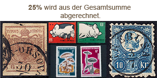 42. Gelaufene Fixpreis Angebot - Winter Sale, 25% Rabatt auf Briefmarken!