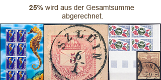 64. Gelaufene Fixpreis Angebot - Winter Sale, 25% Rabatt auf Briefmarken!