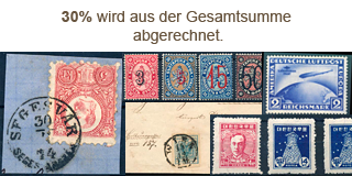 94. Gelaufene Fixpreis Angebot - Winter Sale, 30% Rabatt auf Briefmarken!