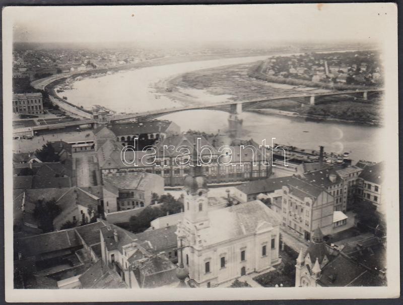 1934. augusztus 5. Szeged látképe a Tiszával, 9x12 cm