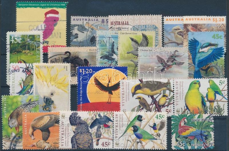 1988-2001 Madarak motívum 21 db bélyeg, közte sorok és párok, 1988-2001 Birds 21 stamps with sets