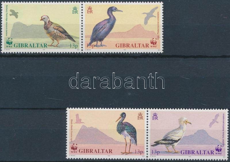 WWF Birds set in pairs + 4 CM + 4 FDC, WWF Madarak sor párokban + 4 CM + 4 FDC