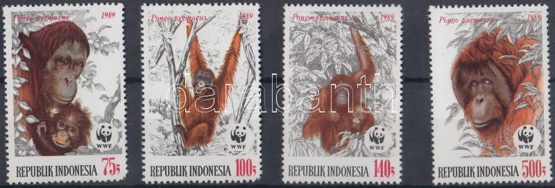 WWF Borneo orangutan set + 4 CM + 4 FDC, WWF Borneói orángután sor + 4 CM + 4 FDC-n