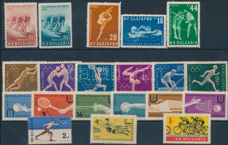 1957-1961 Sport 4 sets + 3 stamps, 1957-1961 Sport 4 db sor + 3 db bélyeg