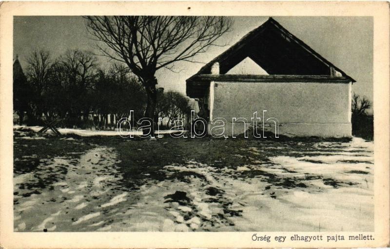 Őrség egy elhagyott pajta mellett, Érdekes Újság, WWI Hungarian Military camp