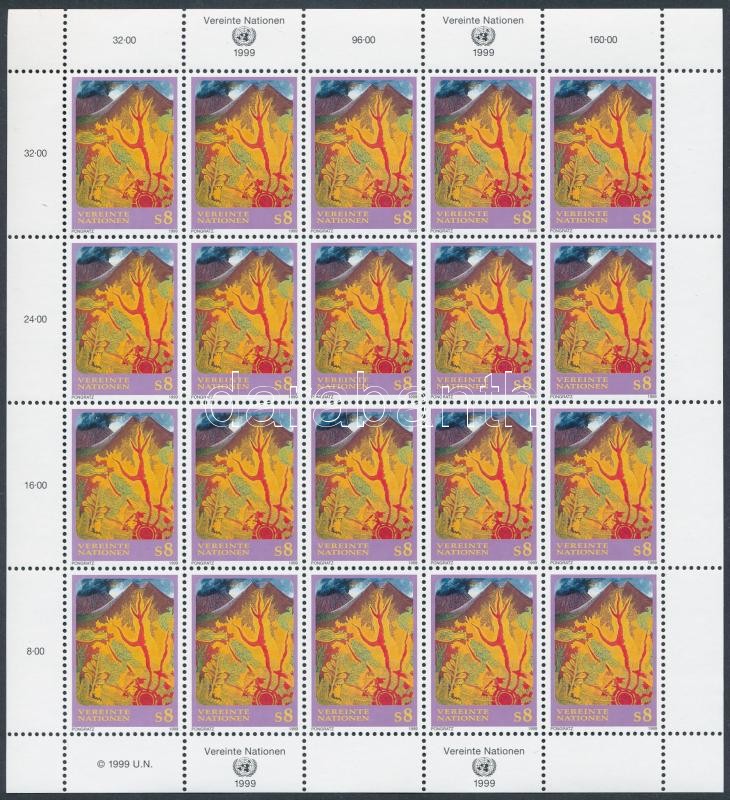 Forgalmi bélyeg teljes 20-as kisívben, Definitive stamps in full minisheet of 20