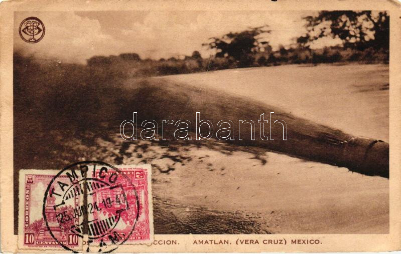 1924 Naranjos Amatlán (Vera Cruz) TCV card (wet corner)