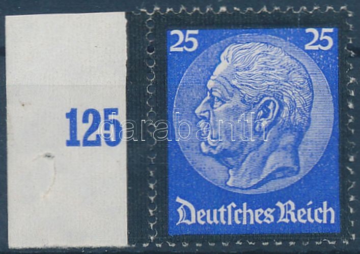 Death of Hindenburg margin stamp, Hindenburg halála ívszéli bélyeg