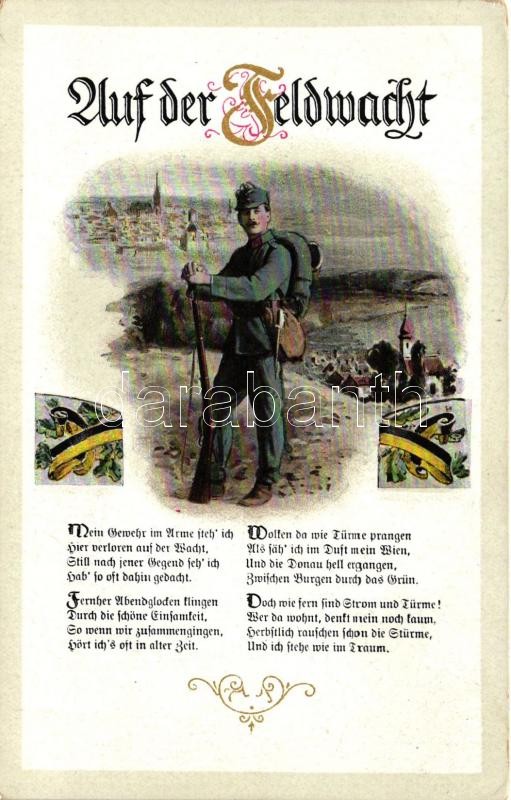 I. világháborús K.u.K. katonai vers, Lepochrom 1888., Auf der Feldwacht / On the field watch, WWI K.u.K. military poem, Lepochrom 1888.