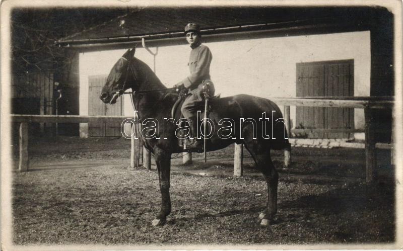 1916 Vienna, Wien; Magyar katona lóháton / military building, Hungarian soldier on horseback; photo