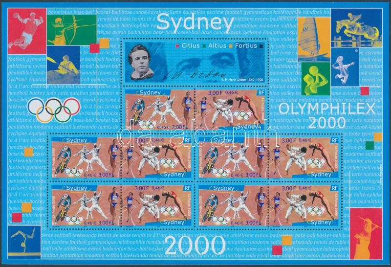 Nyári Olimpia, Sydney kisív, Summer Olympics, Sydney mini sheet