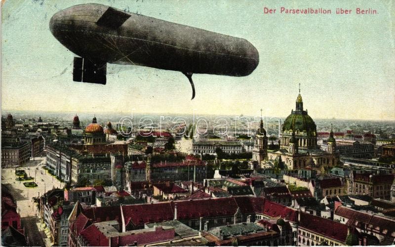 Der Parsevalballon über Berlin / airship over Berlin, Léghajó Berlin felett
