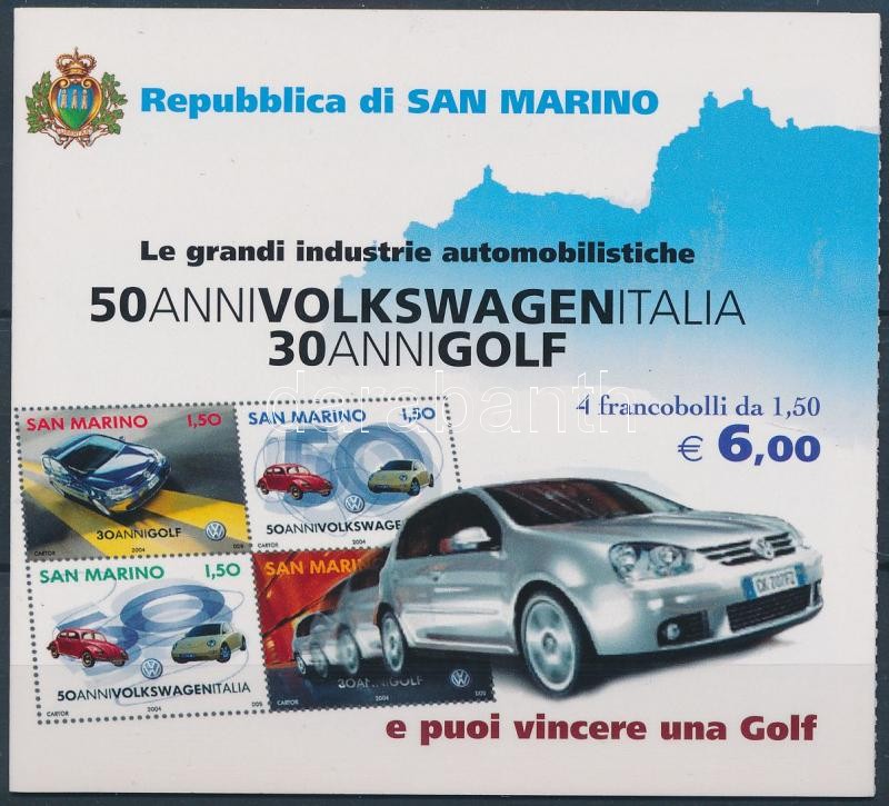 50th anniversary of the production Italian Volskwagen stampbooklet, 50 éves az olasz Volkswagen gyártás bélyegfüzet