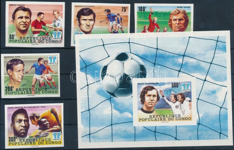 Football World Cup imperf set + block, Labdarúgó VB vágott sor + blokk