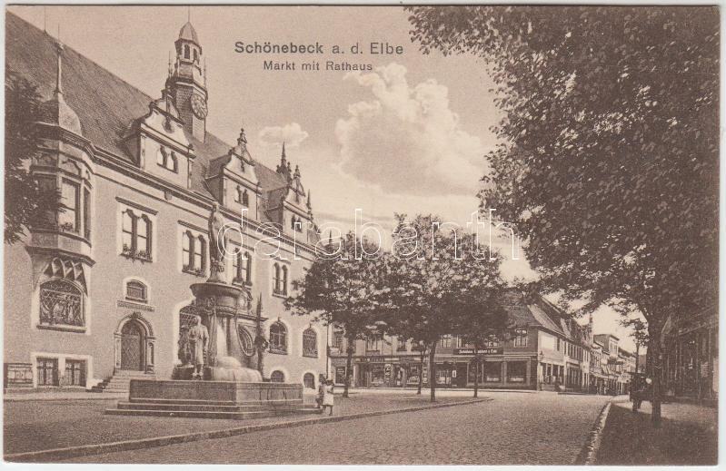 Schönebeck, Markt, Rathaus, Schüllers Conditorei & Cafe / market square, town hall, confectionery and cafe