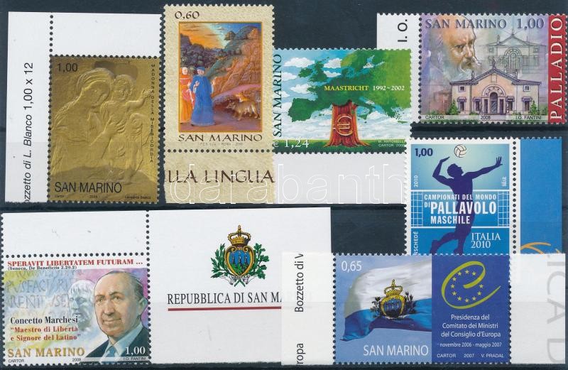 2002-2010 7 klf témájú ívszéli bélyeg, 2002-2010 7 margin stamps with diff. motives