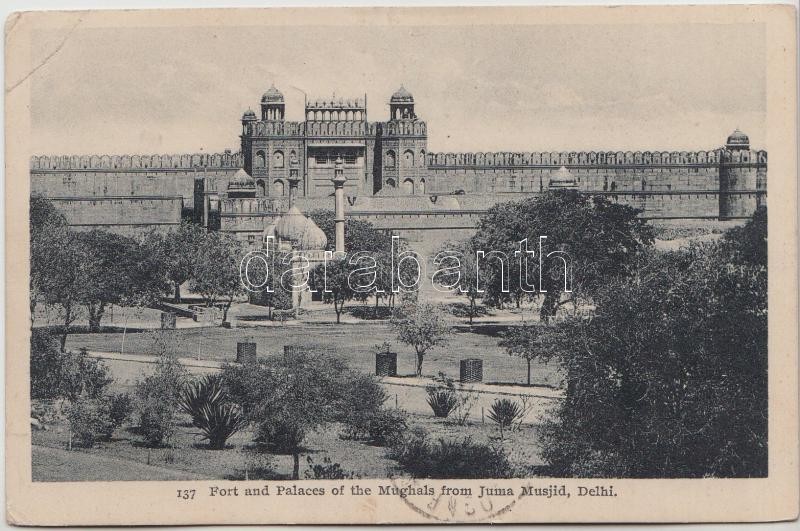 Delhi, Fort and Palaces of the Mughals from JUma Musjid