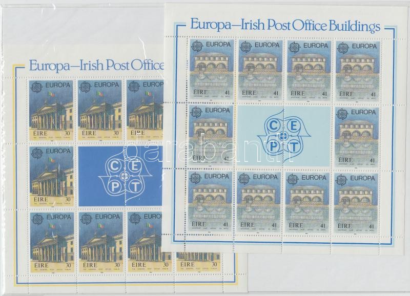 Europa CEPT Post Office Buildings minisheet set, Europa CEPT Postai intézmények kisívsor