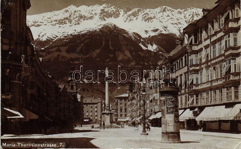 Innsbruck, Maria-Theresienstrasse / street, shop of Josef Bauer & Sohn