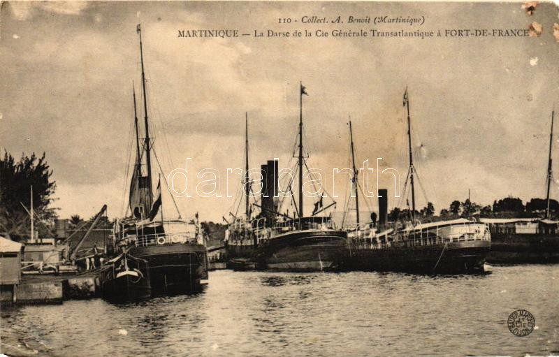 Fort-de-France, The Dock of General Transatlantic Co., steamships