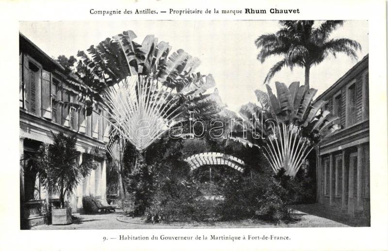 Fort-de-France, Governor's house; Rum Chauvet advertisement