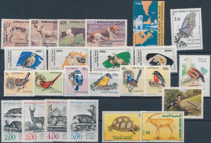 Állat motívum 24 klf bélyeg, Animals 24 diff. stamps