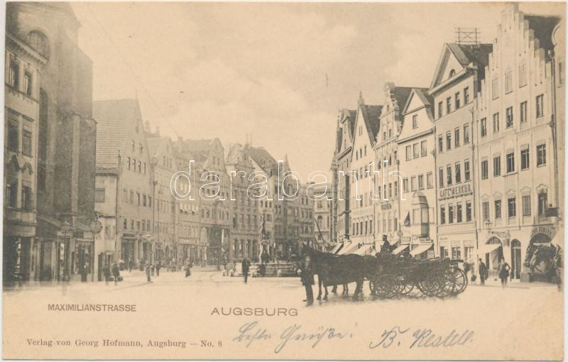 Augsburg, Maximilianstrasse, Cafe Merkur