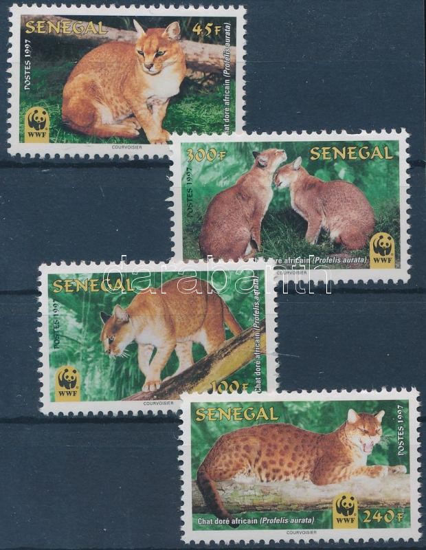 WWF African golden cat set + 4 FDC, WWF Afrikai aranymacska sor + 4 FDC