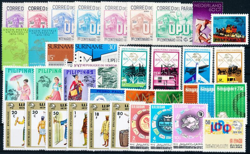 UPU Centenary 14 diff. edition, with complete sets, 100 éves az UPU 14 db klf kiadás, közte teljes sorok