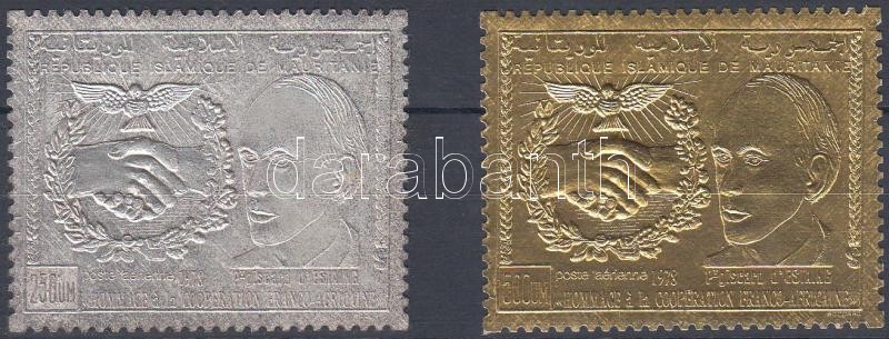 Francia-afrikai együttműködés sor (arany- és ezüstfóliás bélyeg), French-African cooperation set (gold and silver foiled stamp)