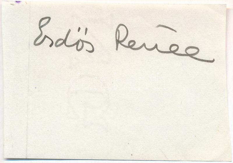 Erdős Renée (1879-1956) író, költő.
Aláírás kivágáson.