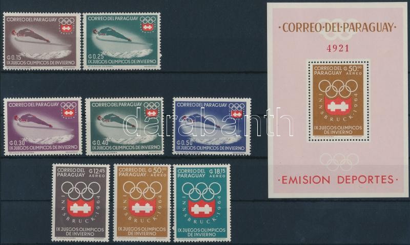 Winter Olympics, Innsbruck set + block, Téli olimpia, Innsbruck sor + blokk