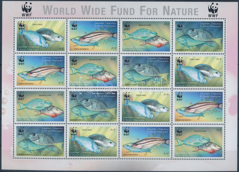 WWF Parrot Fish mini sheet, WWF Papagájhalak kisív