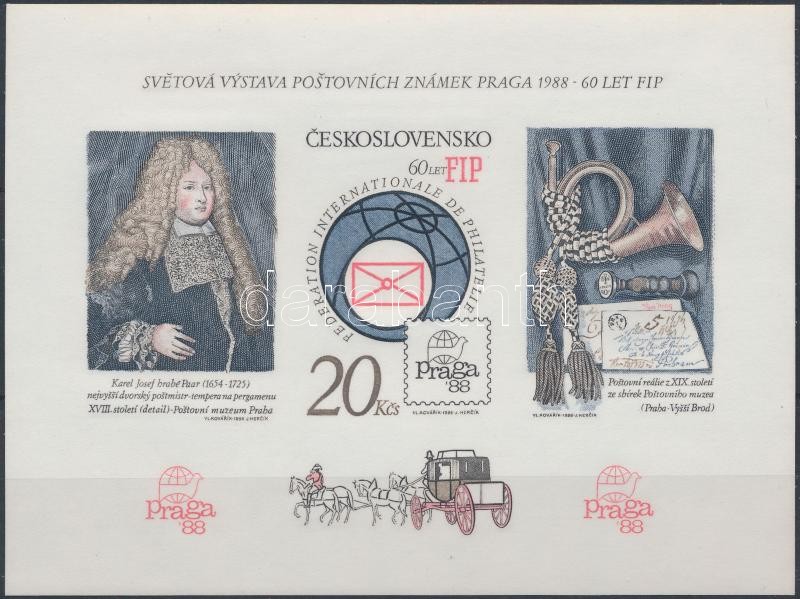 International Stamp Exhibition imperf block, Nemzetközi Bélyegkiállítás vágott blokk