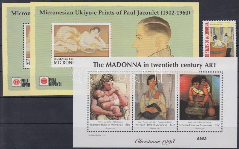 1991-2001 Festmény bélyeg + 3 db kisív + 2 db blokk, 1991-2001 Paintings stamp + 3 minisheets + 2 blocks