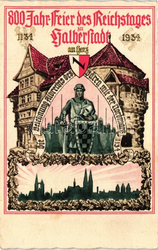 1934 - 800 Jahr-Feier des Reichstages der Halberstadt / city anniversary postcard, 1934 - a Reichstag 800. évfordulójának megünneplése Halberstadtban