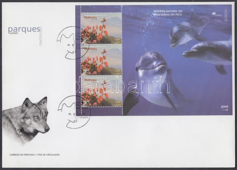 Europa CEPT, national parks block on FDC, Europa CEPT, nemzeti parkok blokk FDC-n