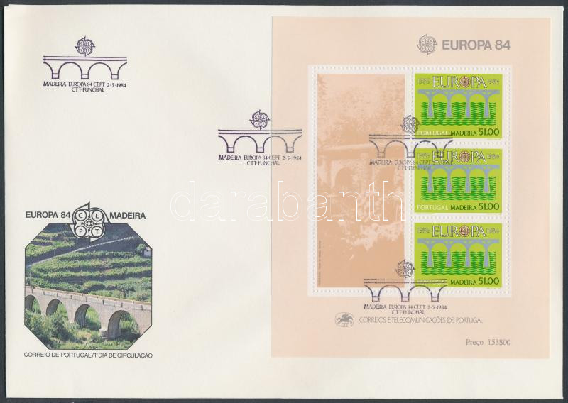 Europa CEPT, conference block on FDC, Europa CEPT, konferencia blokk FDC-n