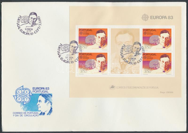 Europa CEPT, major works block on FDC, Europa CEPT, jelentős alkotások blokk FDC-n