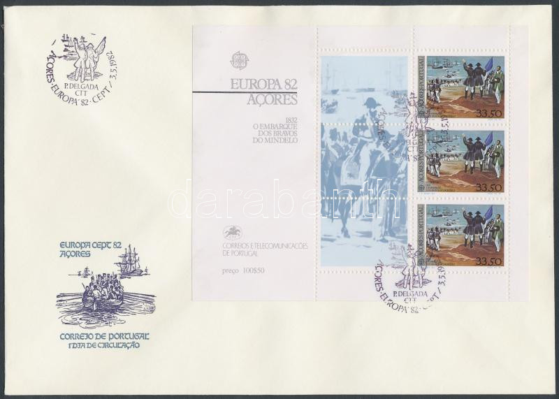 Europa CEPT, historical events block on FDC, Europa CEPT, történelmi események blokk FDC-n