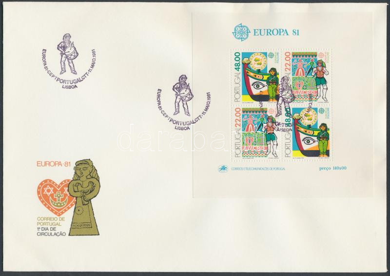 Europa CEPT: Folklore block on FDC, Europa CEPT, Folklór blokk FDC-n