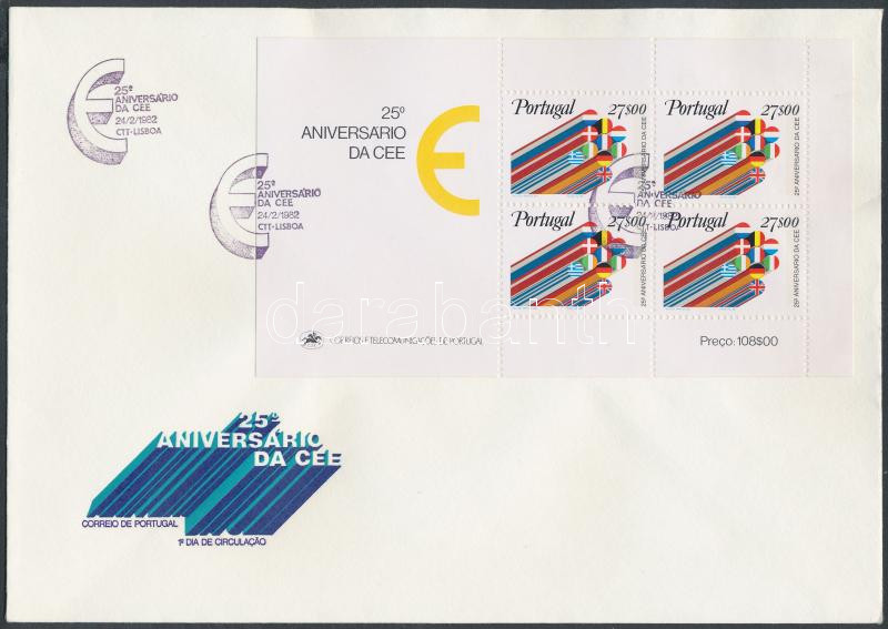 25th anniversary of European Economic Cooperation block on FDC, 25 éves az Európai Gazdasági Együttműködés blokk FDC-n