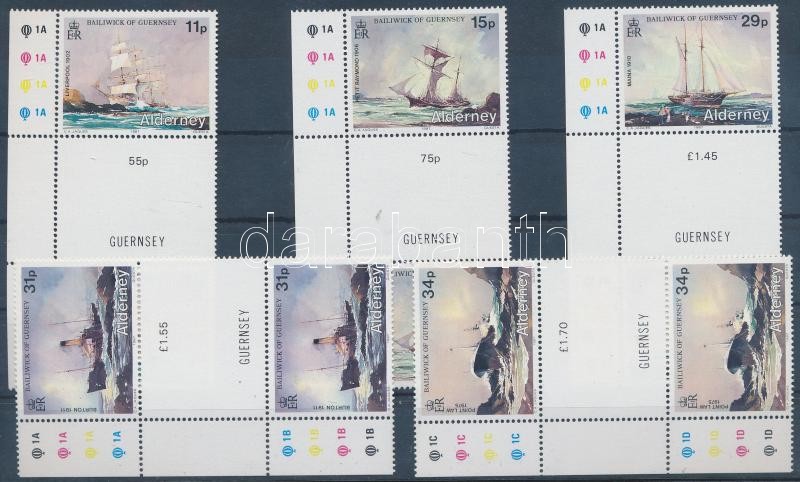 Hajók 5 ívszéli ívközéprészes pár, Ships 5 sheet-centered pair