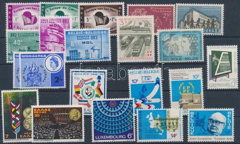 Európai Unió motívum 21 db (20 klf) bélyeg, European Union 21 (20 diff) stamps